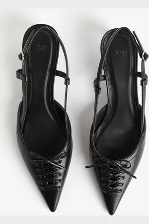 H&M Slingpumps mit Schnürung - Schwarz