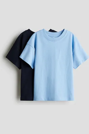 H&M 2er-Pack Oversized T-Shirts - Blau