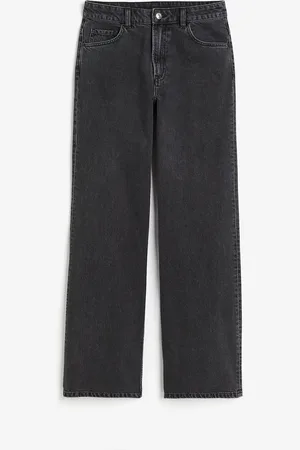 H&M Wide High Jeans - Schwarz