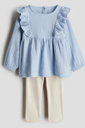 H&M 2-teiliges Set mit Bluse und Leggings - Blau