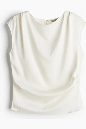 H&M Drapiertes Satintop - Weiß