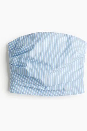 H&M Bandeau-Top mit Faltendetail - Blau
