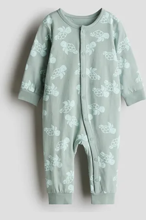 H&M Bedruckter Baumwollpyjama - Grün