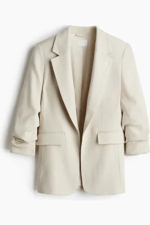 H&M Blazer mit gerafften Ärmeln - Beige