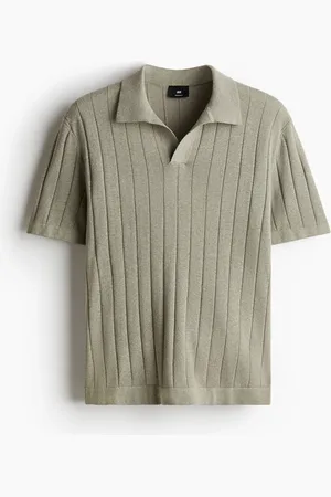 H&M Poloshirt aus Leinenmix Regular Fit - Grün