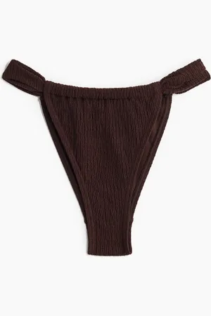 H&M Texturedtanga Brief - Braun
