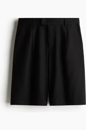 H&M Knielange Shorts aus Leinenmix - Schwarz