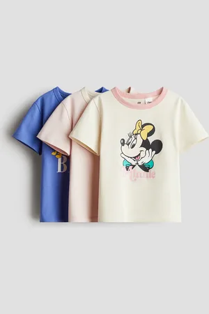 H&M 3er-Pack Shirts mit Druck - Pink