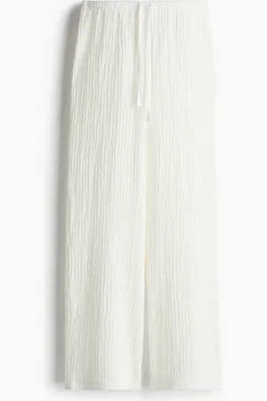 H&M Gecrinkelte Hose mit Tunnelzug - Weiß