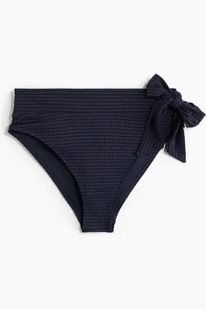 H&M Bikinihose High Waist mit Bindedetail - Blau