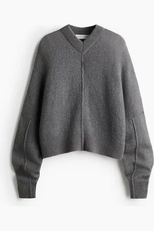 H&M Oversized Pullover aus Mohairmix - Grau