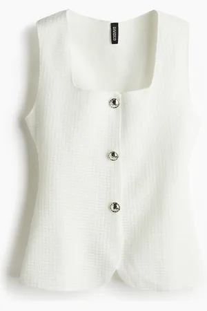 H&M Gilet aus Strukturjersey - Weiß