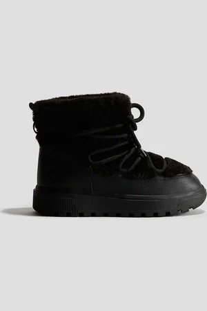 H&M Flauschige Schneeboots mit Warmfutter - Schwarz
