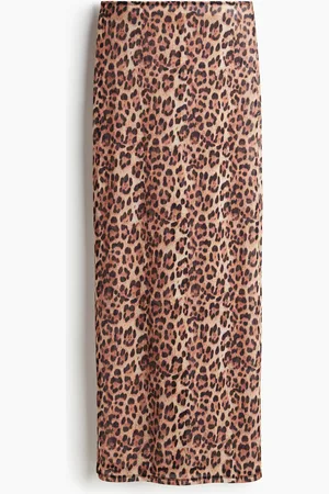 H&M Printedmesh Maxi Skirt - Braun