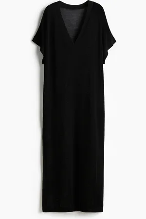 H&M Strandkleid in Pointellestrick - Schwarz