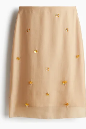 H&M Leichter Rock mit Verzierungen - Beige