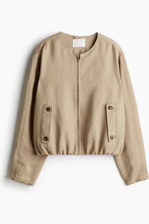 H&M Pilotenjacke aus Leinenmix - Beige