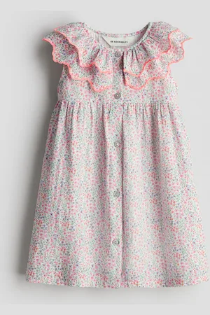 H&M Kleid aus Baumwollmusselin - Weiß