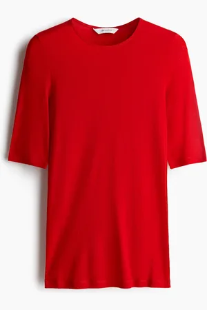H&M T-Shirt aus Pima-Baumwolle - Rot