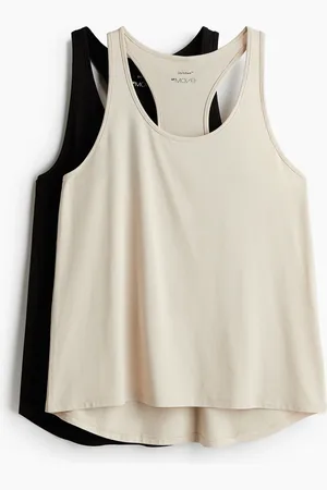H&M 2er-Pack Sport-Tanktops mit DryMove™ - Beige