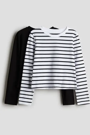 H&M 2er-Pack Jerseyshirts - Weiß