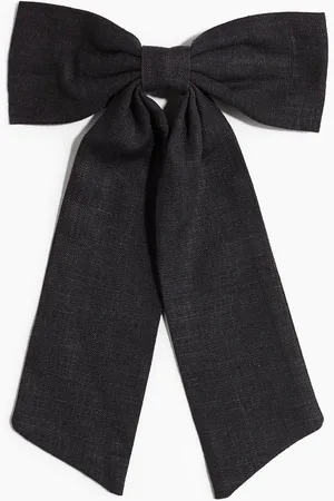 H&M Haarspange mit einer Schleife aus Leinenmix - Schwarz