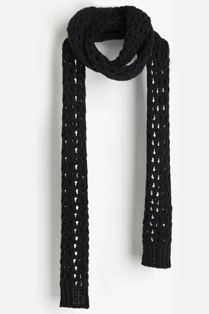 H&M Schmaler Schal in Ajourstrick - Schwarz