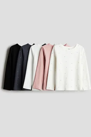 H&M 5er-Pack Jerseyshirts - Grau