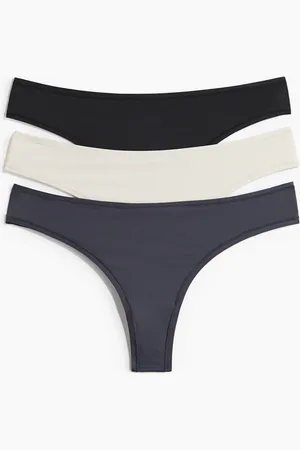 H&M 3er-Pack Mikrofaserslips Brazilian - Grau