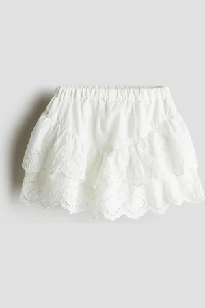 H&M Rock mit Broderie Anglaise - Weiß