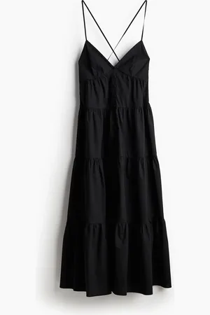 H&M Gestuftes Trägerkleid - Schwarz