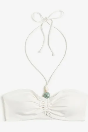 H&M Wattiertes Bandeau-Bikinitop - Weiß