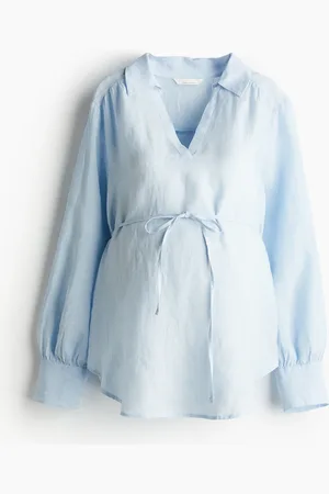 H&M MAMA Schlupfbluse aus Leinen - Blau