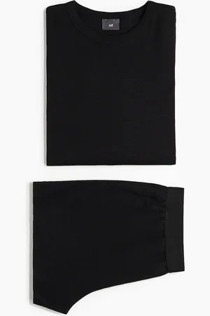 H&M Schlaf-T-Shirt und Shorts - Schwarz
