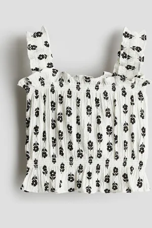 H&M Top aus Seersucker - Weiß