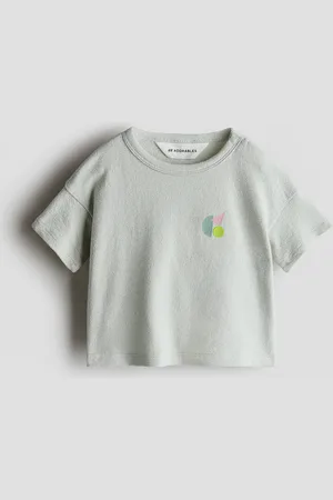 H&M T-Shirt aus Baumwollfrottee - Grün
