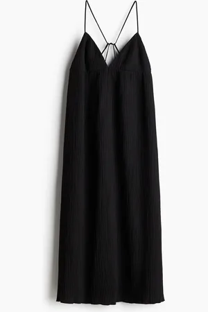 H&M Maxikleid mit Bindebändern - Schwarz
