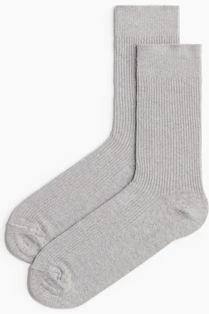 H&M Gerippte Socken - Grau
