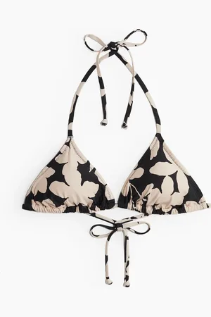 H&M Wattiertes Triangel-Bikinitop - Schwarz