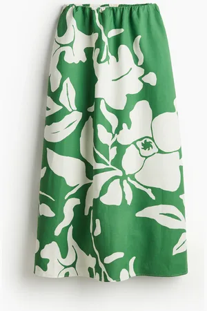 H&M Maxirock aus Leinenmix - Grün