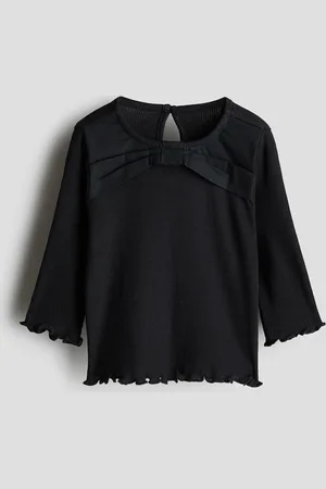 H&M Jerseyshirt mit Schleifendetail - Schwarz