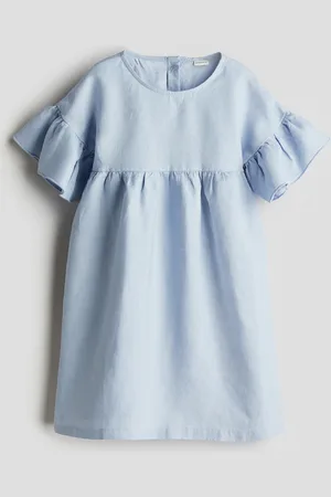H&M Leinenkleid - Blau