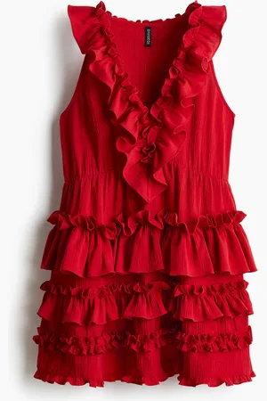 H&M Kleid mit Volants - Rot