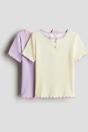 H&M 2er-Pack Shirts aus Baumwolljersey - Gelb