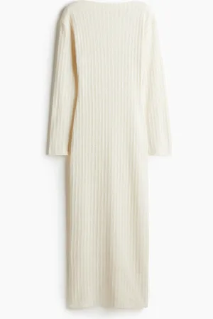 H&M Maxikleid mit Lochmuster - Weiß