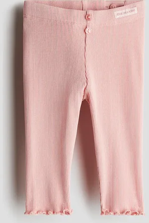 H&M Gerippte Baumwollleggings - Pink