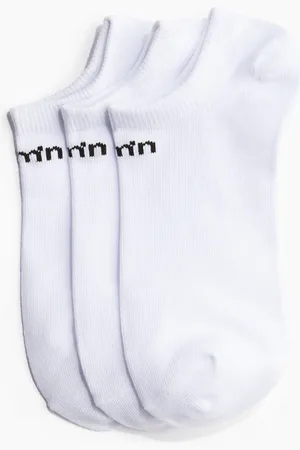 H&M Logo Low Socks 3-pack - Weiß