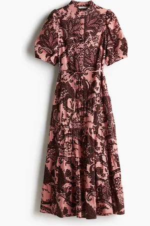 H&M Langes Baumwollkleid - Pink