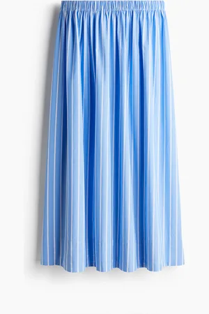 H&M Midirock aus Baumwolle - Blau