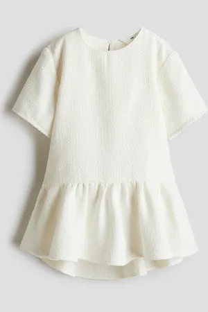 H&M Kleid aus Jacquardstoff - Weiß